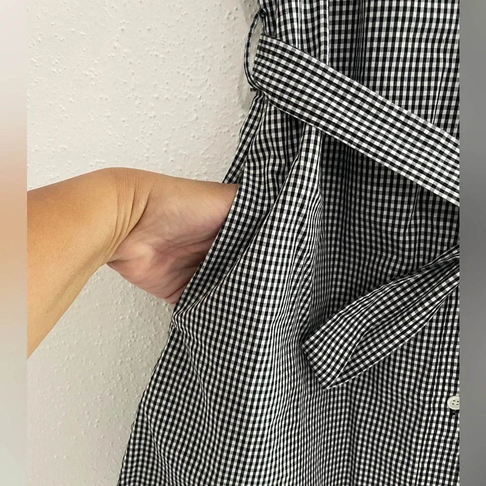Frame Gingham Print Summer Shirt Dress Button Front XS